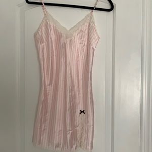 Pink and white striped nighty